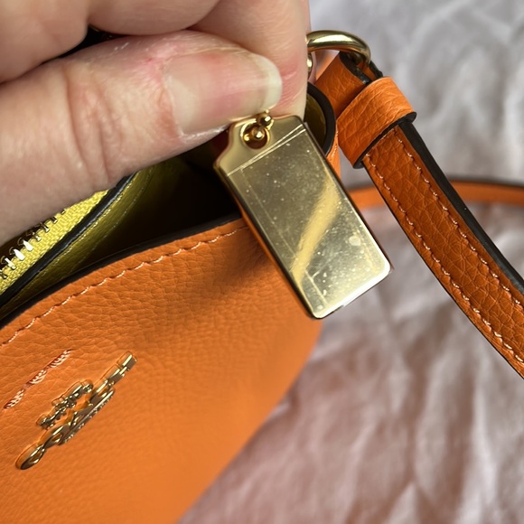 Coach Mini Town Candied Orange Crossbody Bag with Original & Floral Pink Strap - Picture 7 of 10